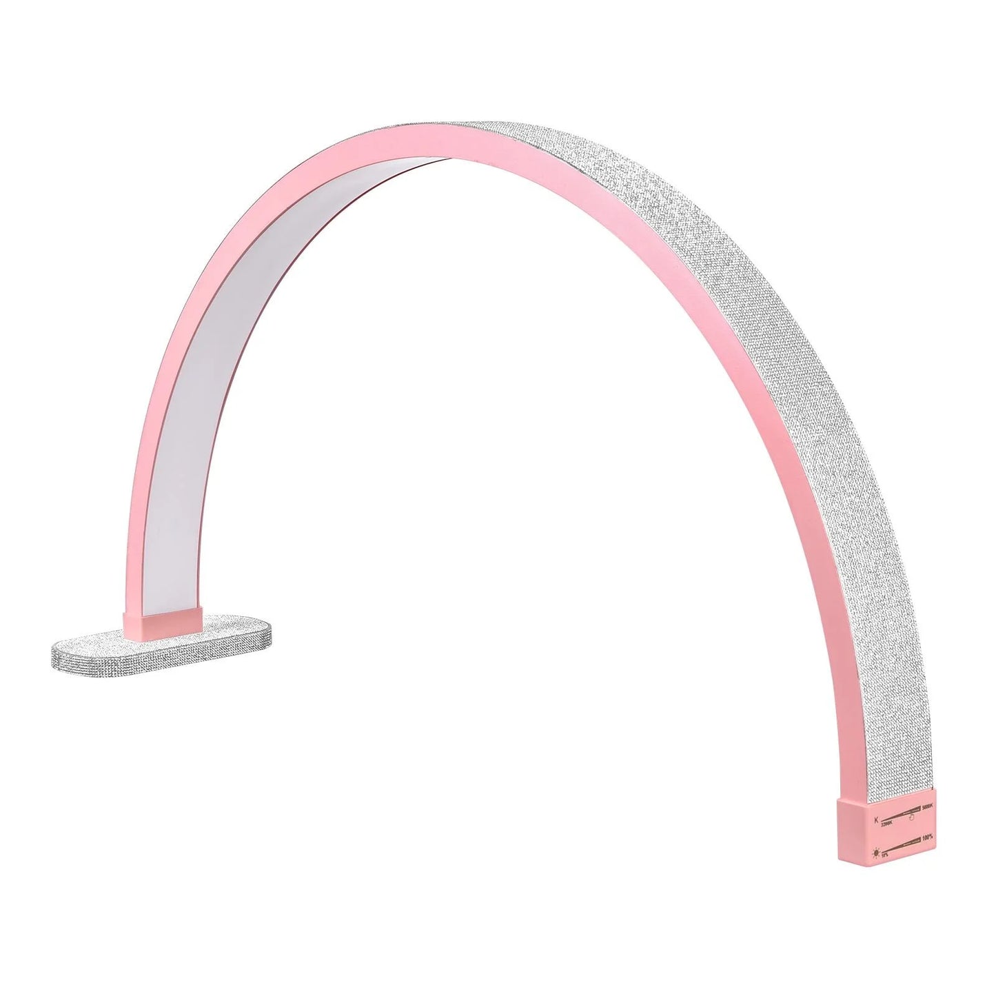 FOSOTO 30inch Arc U-shaped Nail Desk Light Manicure Half Moon Table Light with Rhinestones for Lashes Nail Tattoo Beauty Lamp