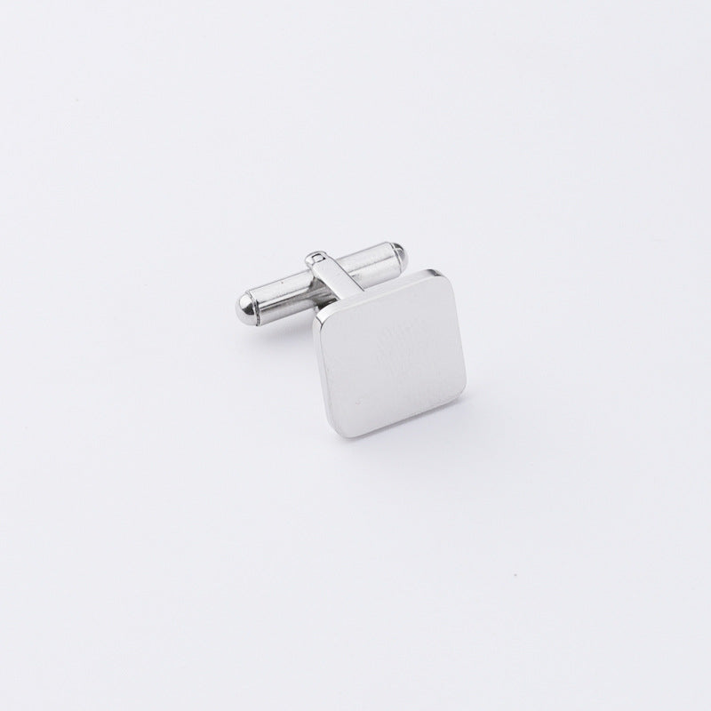 European and American Hot-Selling French-Style Stainless Steel Suit Cufflinks DIY Square Customizable Engraving Cufflinks Jewelry Accessories