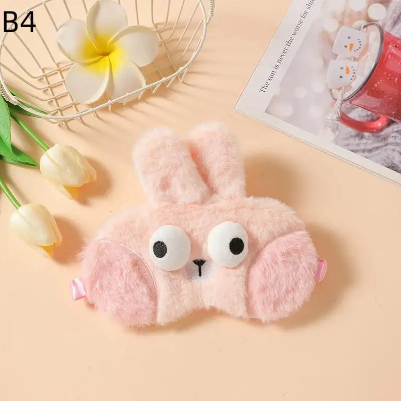 Cute Cartoon Plush Sleep Eye Mask Light Blocking Sleeping Eye Cover Protective Eye Mask Comfortable Soft