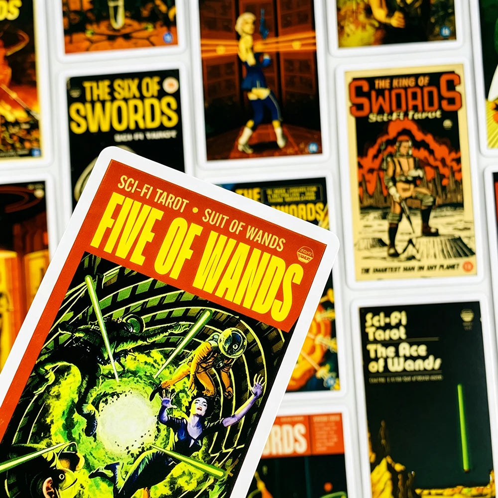 Todd Alcott's Sci-Fi Tarot Cards A 78 Science-Fiction-themed Tarot Deck English Versions Divination Deck Board Playing Game