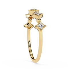 SHREERAJ SOLITAIRE Sterling Silver 14K Gold Ethnic Natural Diamond 0.12 Carat Brilliant Cut IGI Certified Women's Wedding Ring