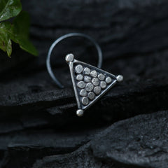 Women's Vintage Gold Plated Triangle Nose Pin 925 Sterling Silver Tishya Diamond 0.7cm Wedding Engagement Gift