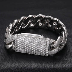 Custom 20MM Gold Plated Cuban Link Chain Bracelet Fashion Jewelry Moissanite Christian Religious VINSON PROJECT VIN_B82