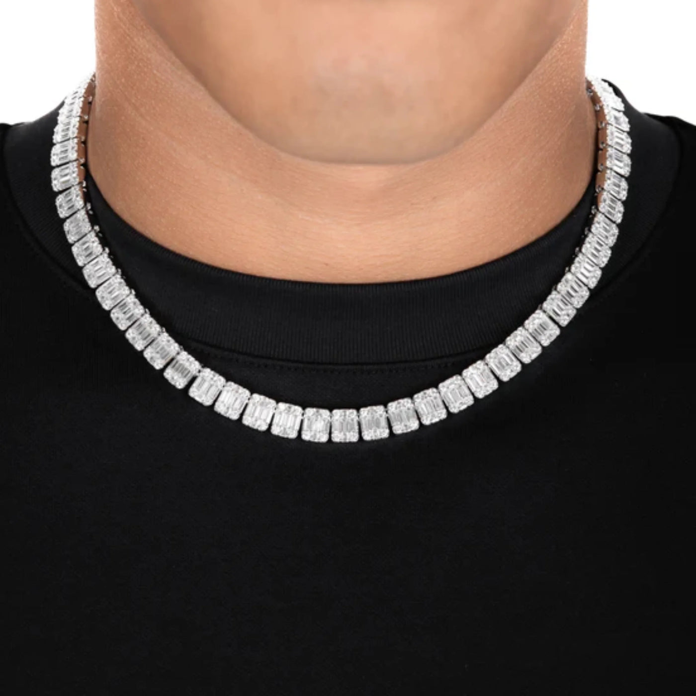 Luxury 8mm 925 Sterling Silver D VVS Moissanite Tennis Chain Bracelet Iced Bling Tennis Necklace for Women Hip Hop Style Jewelry