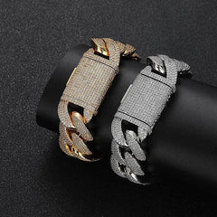 Custom 20MM Gold Plated Cuban Link Chain Bracelet Fashion Jewelry Moissanite Christian Religious VINSON PROJECT VIN_B82