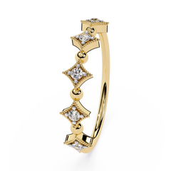 SHREERAJ SOLITAIRE Sterling Silver 14K Gold Ethnic Natural Diamond 0.12 Carat Brilliant Cut IGI Certified Women's Wedding Ring