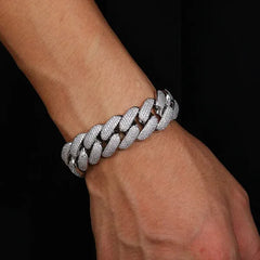Custom 20MM Gold Plated Cuban Link Chain Bracelet Fashion Jewelry Moissanite Christian Religious VINSON PROJECT VIN_B82