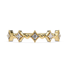SHREERAJ SOLITAIRE Sterling Silver 14K Gold Ethnic Natural Diamond 0.12 Carat Brilliant Cut IGI Certified Women's Wedding Ring
