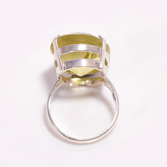 925 Sterling Silver Classic Ring with High Quality Oval Cut Citrine Gemstone Perfect Wedding Engagement or Party Gift for Her