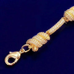 S925 Sterling Silver Micro Paved Candy Knot Link Chain Bracelet Hip Hop Bling Ice Out Rapper Jewelry for Women and Men