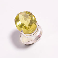 925 Sterling Silver Classic Ring with High Quality Oval Cut Citrine Gemstone Perfect Wedding Engagement or Party Gift for Her