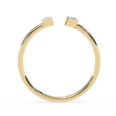 High Quality Women's Open Baguette Diamond Engagement Ring 14K Solid Gold Natural Diamond 0.10 Carat IGI Certified Bridal