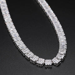 Luxury 8mm 925 Sterling Silver D VVS Moissanite Tennis Chain Bracelet Iced Bling Tennis Necklace for Women Hip Hop Style Jewelry