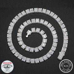 Luxury 8mm 925 Sterling Silver D VVS Moissanite Tennis Chain Bracelet Iced Bling Tennis Necklace for Women Hip Hop Style Jewelry