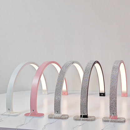 FOSOTO 30inch Arc U-shaped Nail Desk Light Manicure Half Moon Table Light with Rhinestones for Lashes Nail Tattoo Beauty Lamp