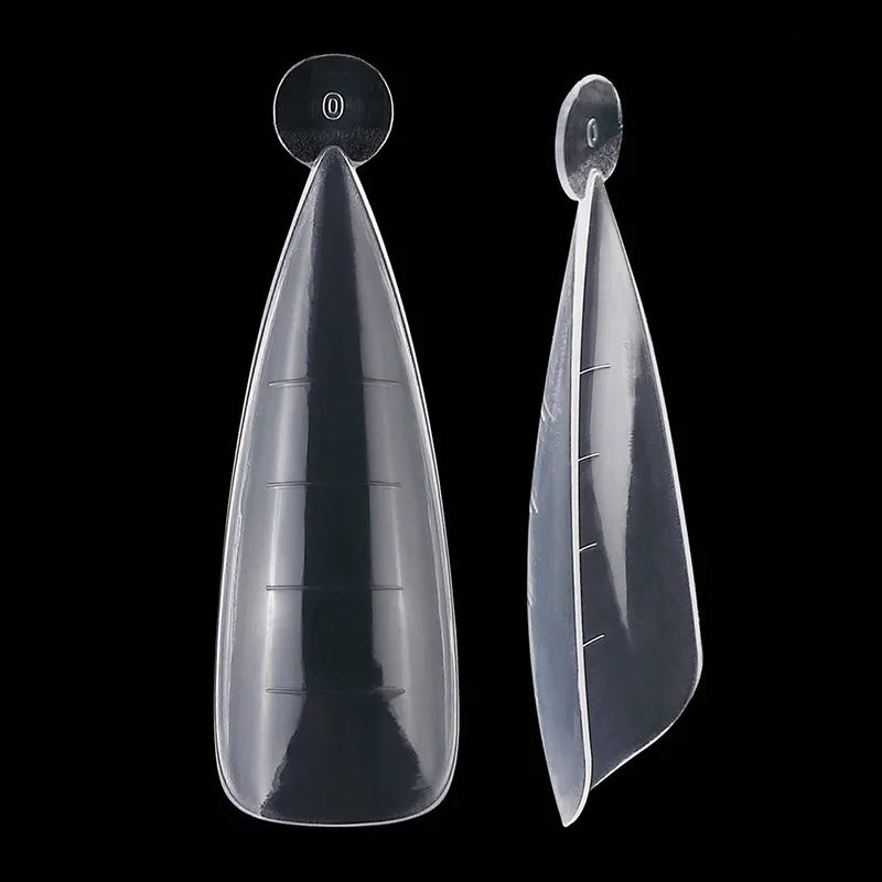 100/120Pcs/Box Stiletto Clear Dual System Nails Forms False Tips Quick Building Gel Mold Full Cover Nail Extension Forms Tools