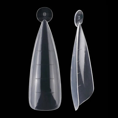 100/120Pcs/Box Stiletto Clear Dual System Nails Forms False Tips Quick Building Gel Mold Full Cover Nail Extension Forms Tools