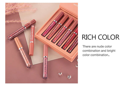 HANDAIYAN Gift 6PC/Set Matte Velvet Lip Gloss Waterproof Long-lasting Liquid Lipstick Cosmetic Beauty Keep 24 Hours Makeup