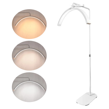 FOSOTO 28-Inch Portable Gold LED Half Moon Lash Light with Lash Tray Magnifying Lamp for Eyelash Beauty Lamp Salon Nail Artist