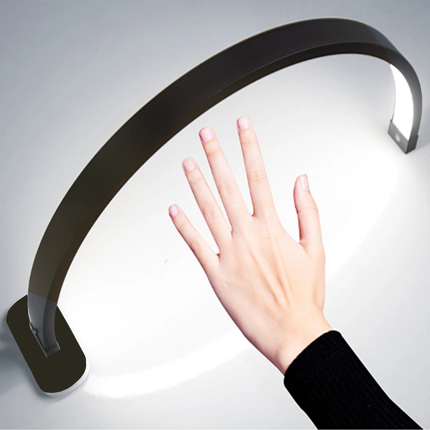 FOSOTO 30inch Arc U-shaped Nail Desk Light Manicure Half Moon Table Light with Rhinestones for Lashes Nail Tattoo Beauty Lamp