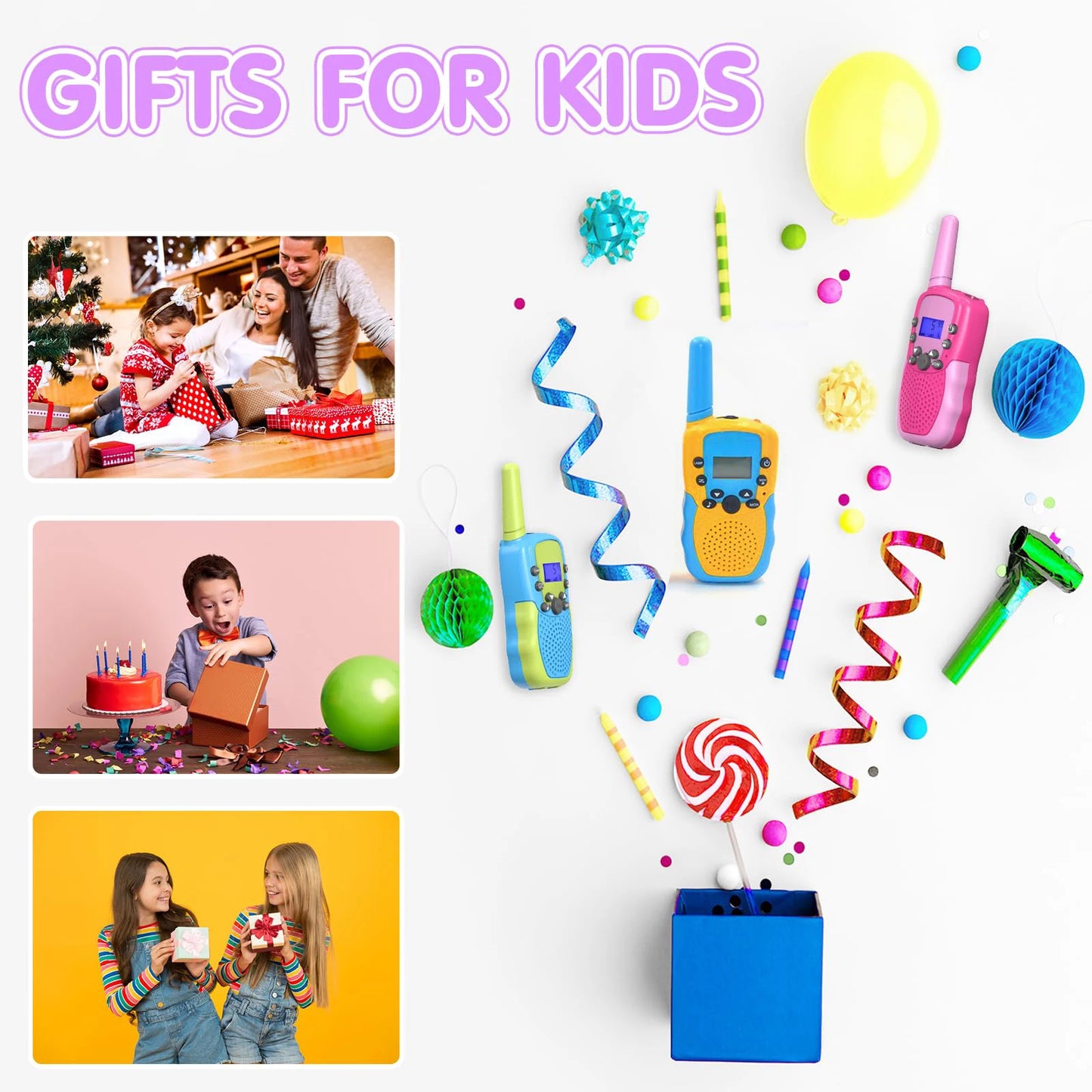 Fast 3 Day Shipping 3 Pack T388 Boy Girl Toy Birthday Gifts No License Needed Kids Mini Walkie Talkie for Outdoor Camping Hiking
