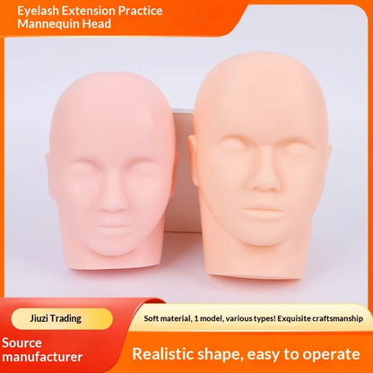 Eyelash Extension Practice Head Model Silicone Human Head Beginners Soft Practice Eyelash Grafting Tattooing Beauty Massage