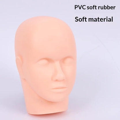 Eyelash Extension Practice Head Model Silicone Human Head Beginners Soft Practice Eyelash Grafting Tattooing Beauty Massage