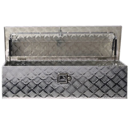 39-Inch Heavy Duty Aluminum Tool Box Truck Bed Outdoor Trailer Pickup Storage Organizer RV Storage W Lock Keys Silver FCJ