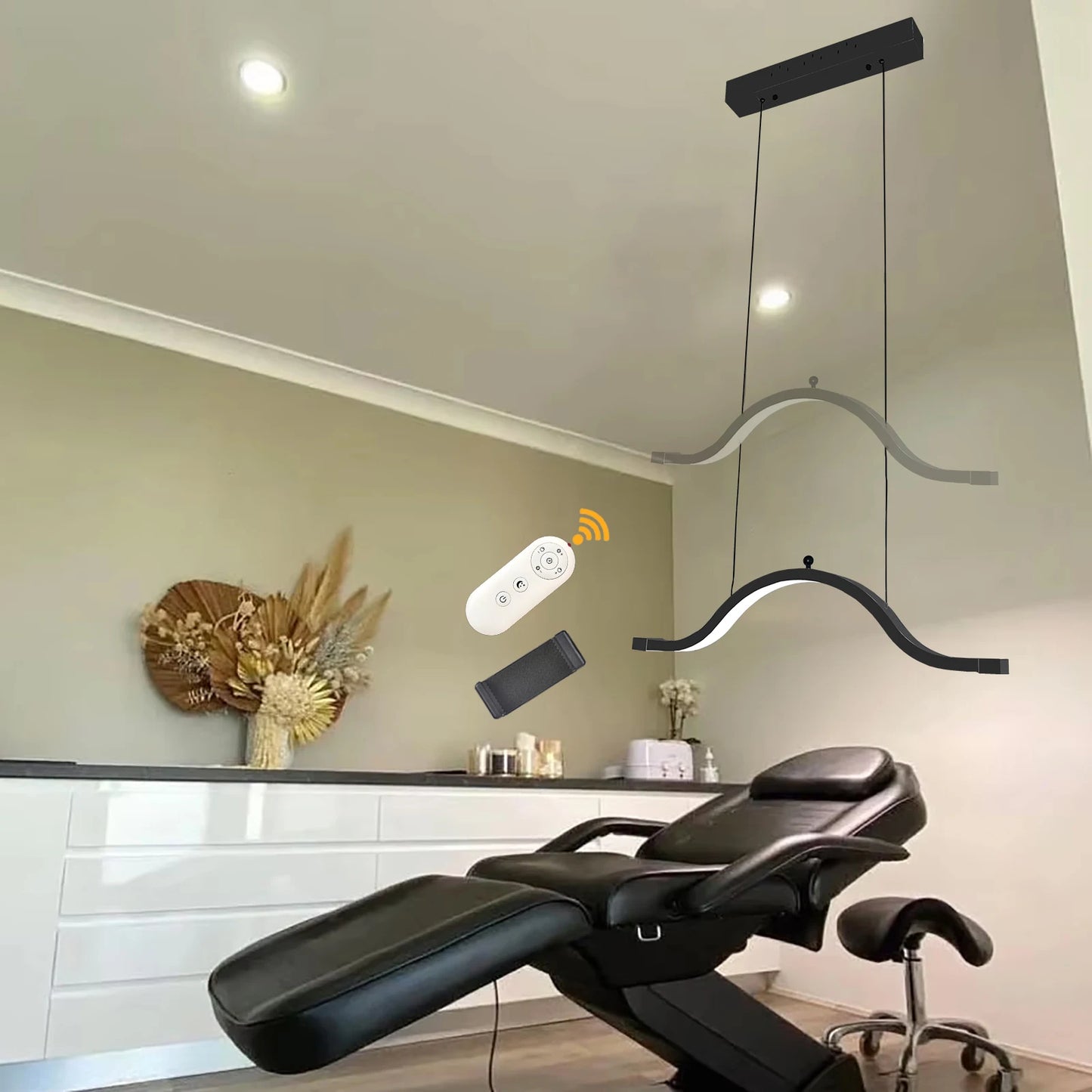 FOSOTO Half Moon Ceiling LED Fill Lamp with Phone Clip for Lashes Eyelash Photography Led Ring Light  Beauty Salon Lamp