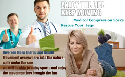2PCS Compression Stockings Medical Grade 23-32mmHg Leg Calf Compression Socks Varicose Veins Edema Shin Splints Nursing Support