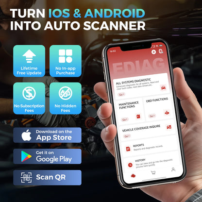 Ediag Elite All System Car Diagnostic Tool Bidirectional Control 15 Service OBD2 Scanner Upgraded Version of Ediag MINI