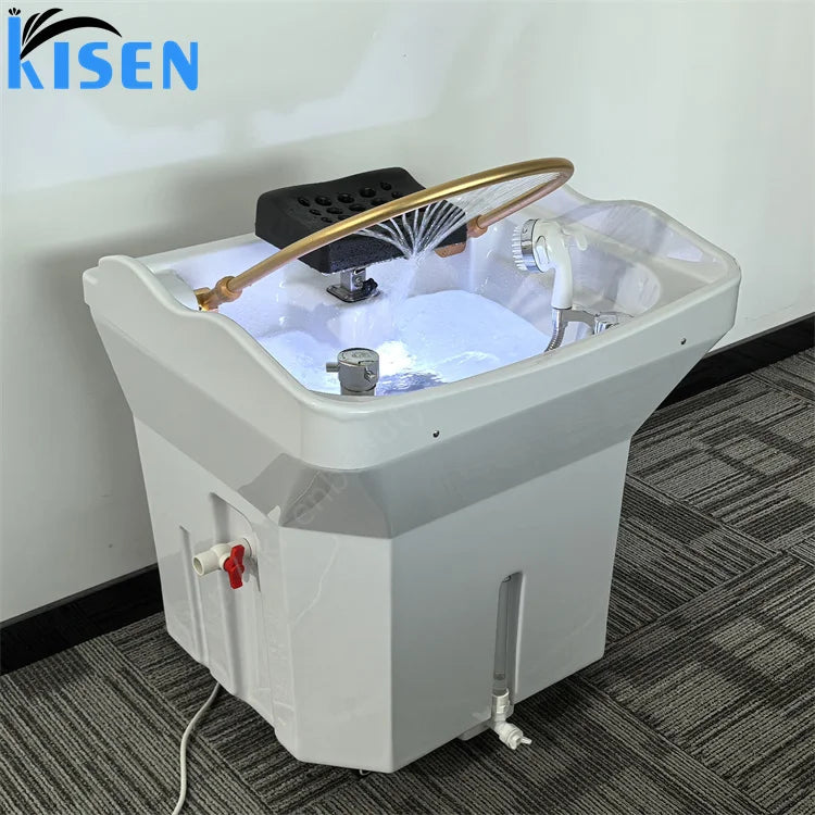KISEN Beauty Salon Basin Hair Washing Head Spa Basin Portable Head Spa Sink Good Quality Salon Equipment Shampoo Basin for Sink