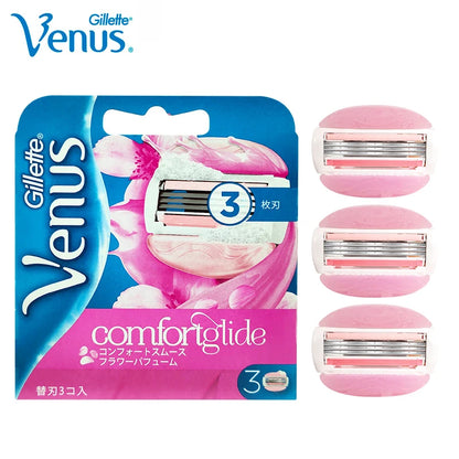 Gillette Women Razor Blades Venus ComfortGlide 3 Layers Blade Protect Skin Shaving Hair Removal Replacement Razor Refill 3/6 Pcs