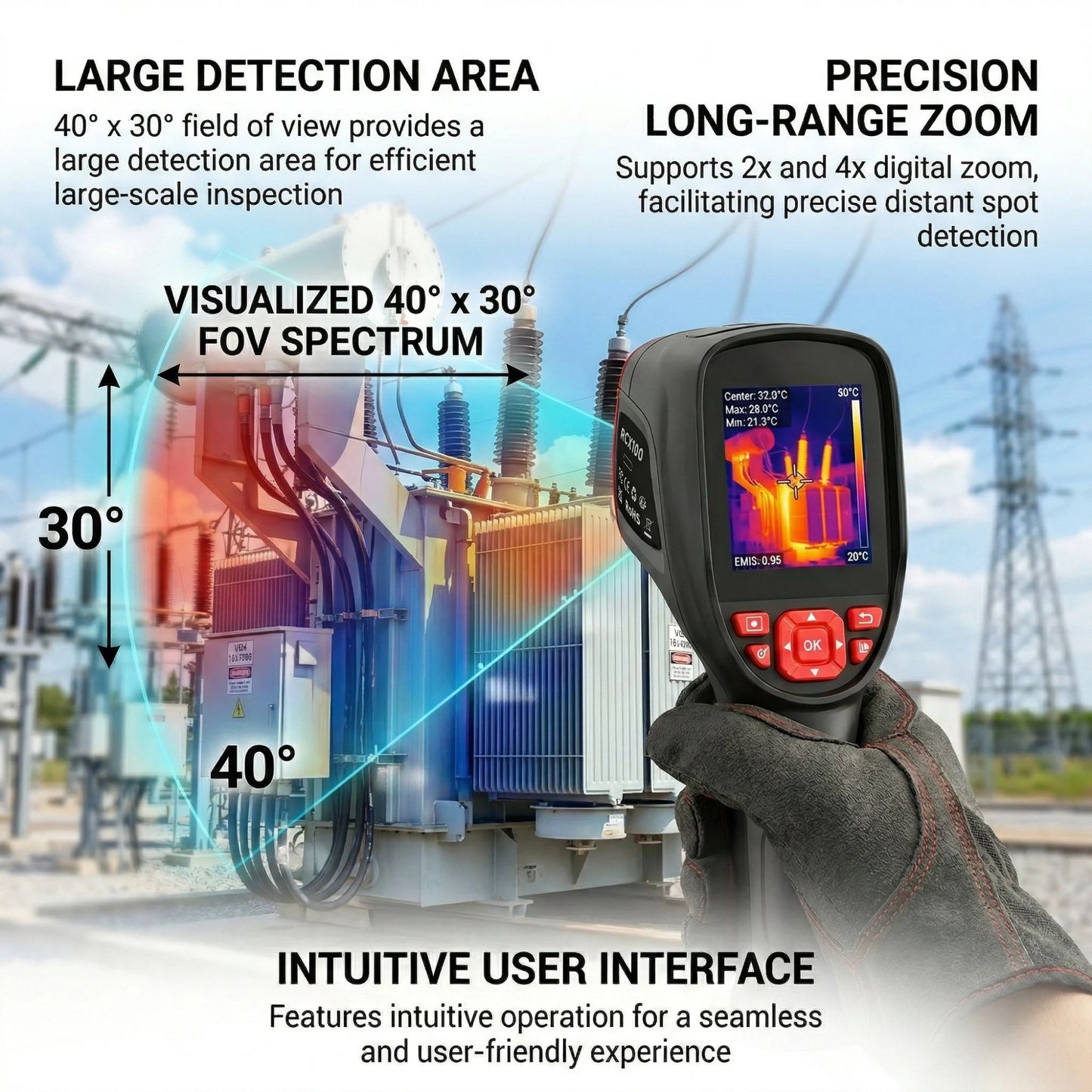 2026 Upgraded Portable Thermal Imaging Camera 320x240 High Definition Screen Rechargeable Battery Infrared Imager for Home Use