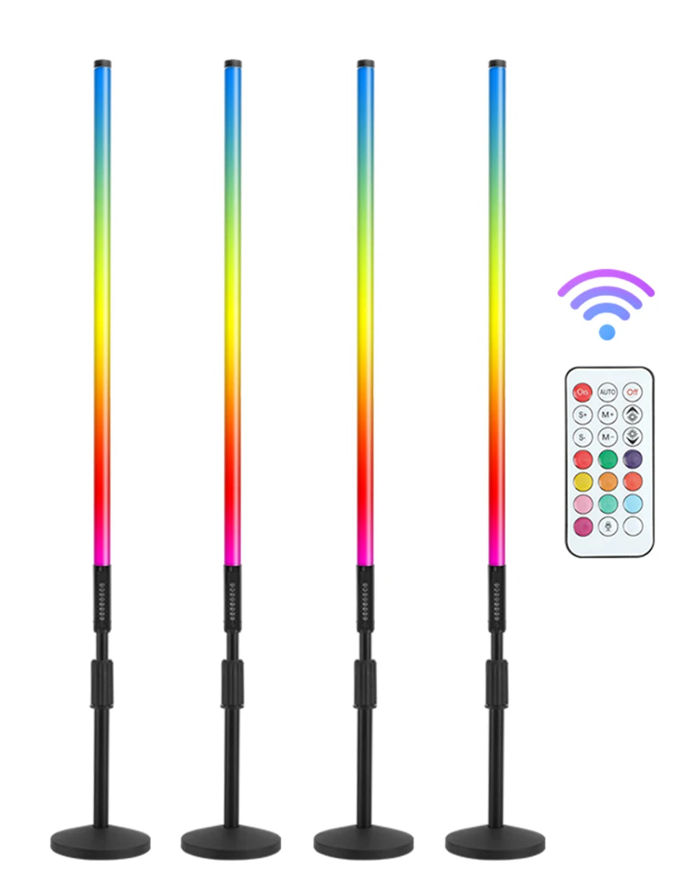 Free Shipping USA 4Pack Battery Rgb Led Neon Tube Light Bar With Stand Bracket for DJ Dance Stage Party Events Both Lighting