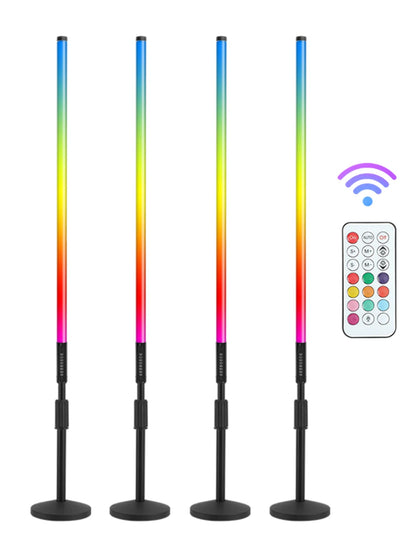 Free Shipping USA 4Pack Battery Rgb Led Neon Tube Light Bar With Stand Bracket for DJ Dance Stage Party Events Both Lighting