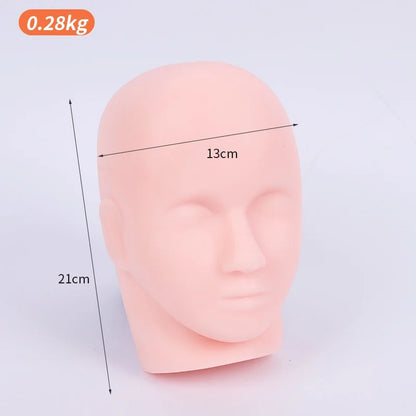 Eyelash Extension Practice Head Model Silicone Human Head Beginners Soft Practice Eyelash Grafting Tattooing Beauty Massage
