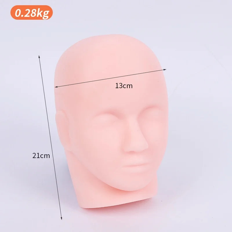 Eyelash Extension Practice Head Model Silicone Human Head Beginners Soft Practice Eyelash Grafting Tattooing Beauty Massage