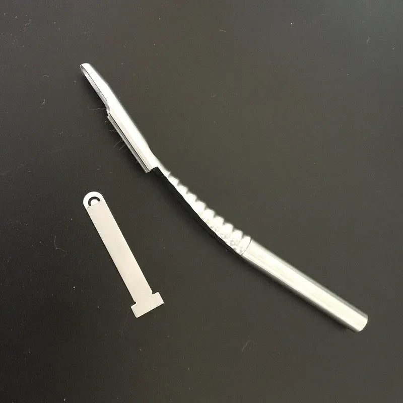 1 Pcs Dental Implant Bone Scraper Instrument Stainless Steel Tool Surgical Collector Straight and Curved for Choose