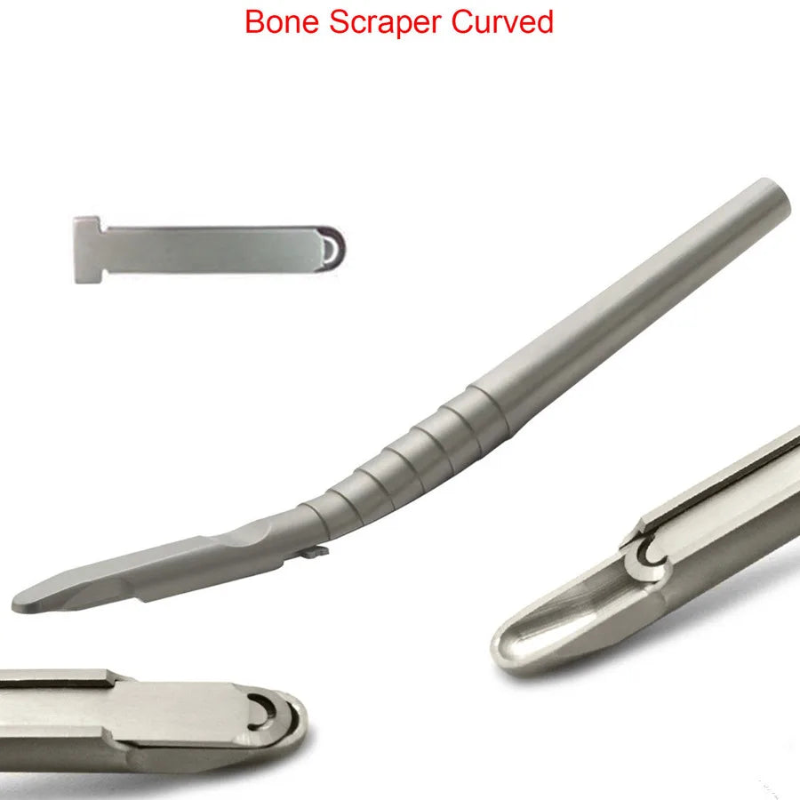 1 Pcs Dental Implant Bone Scraper Instrument Stainless Steel Tool Surgical Collector Straight and Curved for Choose