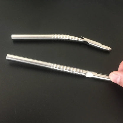 1 Pcs Dental Implant Bone Scraper Instrument Stainless Steel Tool Surgical Collector Straight and Curved for Choose