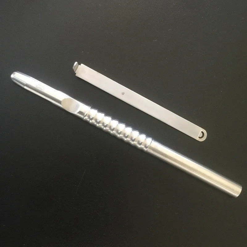 1 Pcs Dental Implant Bone Scraper Instrument Stainless Steel Tool Surgical Collector Straight and Curved for Choose