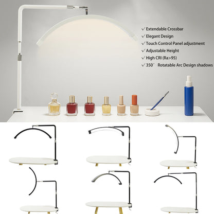 25inch Desk Lamp Clip-on Table Lash Light Moon Lamp UV Led Nail Lamp with Clamp for Nails Beauty Moon Light Lamp for Lash Tattoo