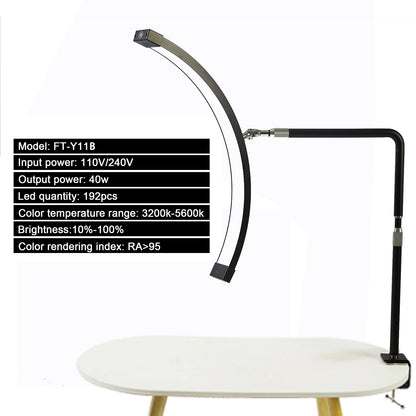 25inch Desk Lamp Clip-on Table Lash Light Moon Lamp UV Led Nail Lamp with Clamp for Nails Beauty Moon Light Lamp for Lash Tattoo