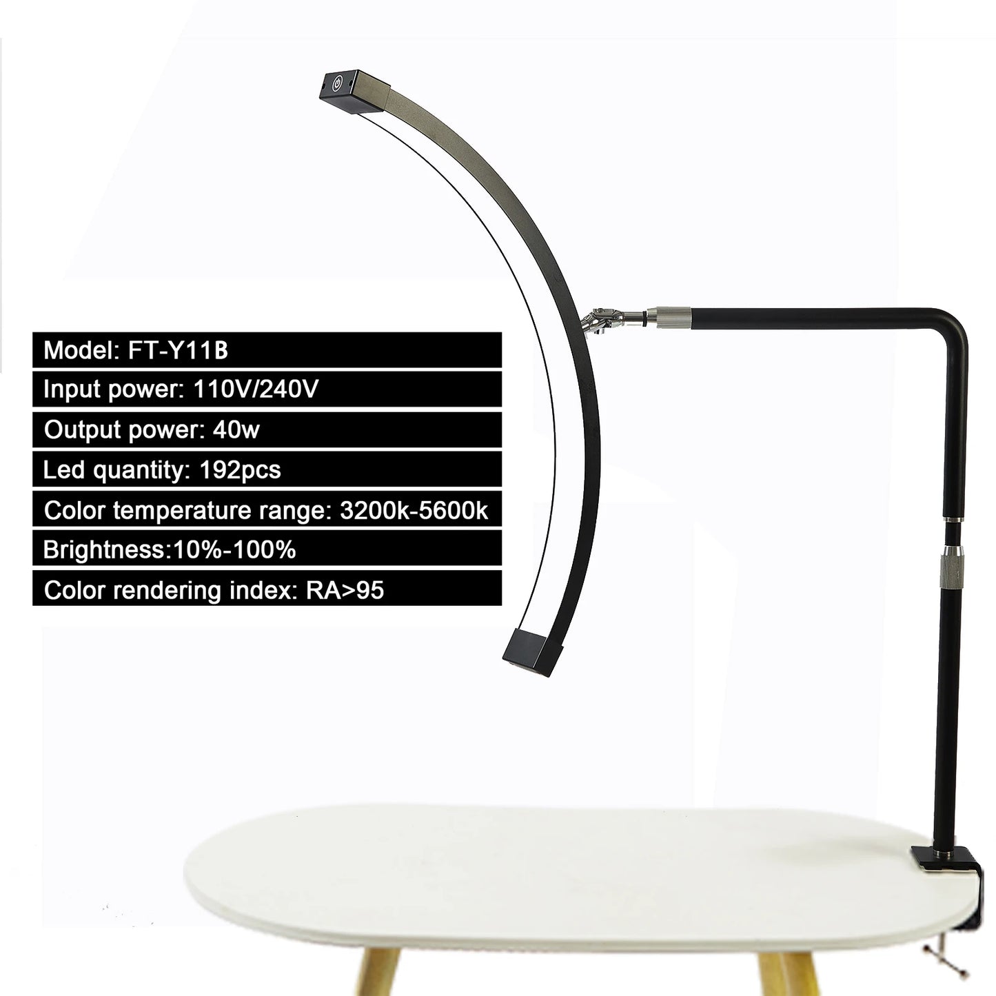 25inch Desk Lamp Clip-on Table Lash Light Moon Lamp UV Led Nail Lamp with Clamp for Nails Beauty Moon Light Lamp for Lash Tattoo