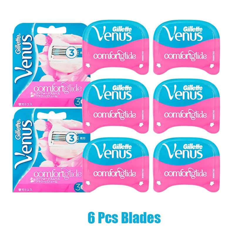 Gillette Women Razor Blades Venus ComfortGlide 3 Layers Blade Protect Skin Shaving Hair Removal Replacement Razor Refill 3/6 Pcs