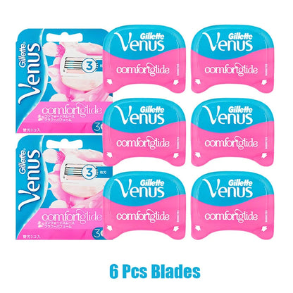 Gillette Women Razor Blades Venus ComfortGlide 3 Layers Blade Protect Skin Shaving Hair Removal Replacement Razor Refill 3/6 Pcs
