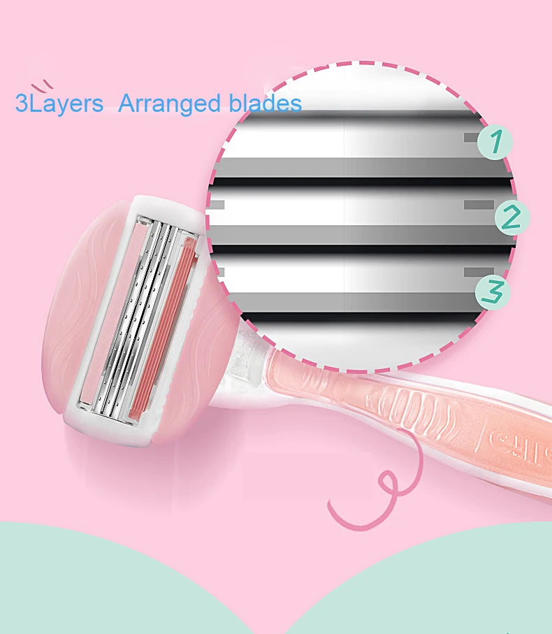 Gillette Women Razor Blades Venus ComfortGlide 3 Layers Blade Protect Skin Shaving Hair Removal Replacement Razor Refill 3/6 Pcs