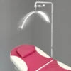 Fosoto Portable Cosmetics Moon Light Lamp for Lashes Half Moon Floor Lamps Lash Bed With Mirror Stand for Beauty Eyelash Lamp
