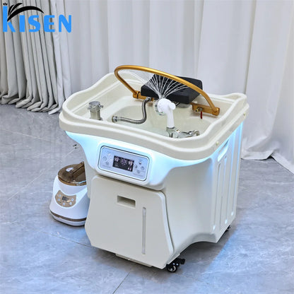 Deeply Release Pressure Portable Mobile Sink Washing White Bowl Washing Basin for Beauty Salon Shampoo Barber Shop Salon